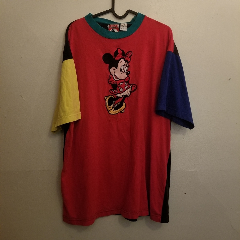 Vintage minnie mouse color block tee